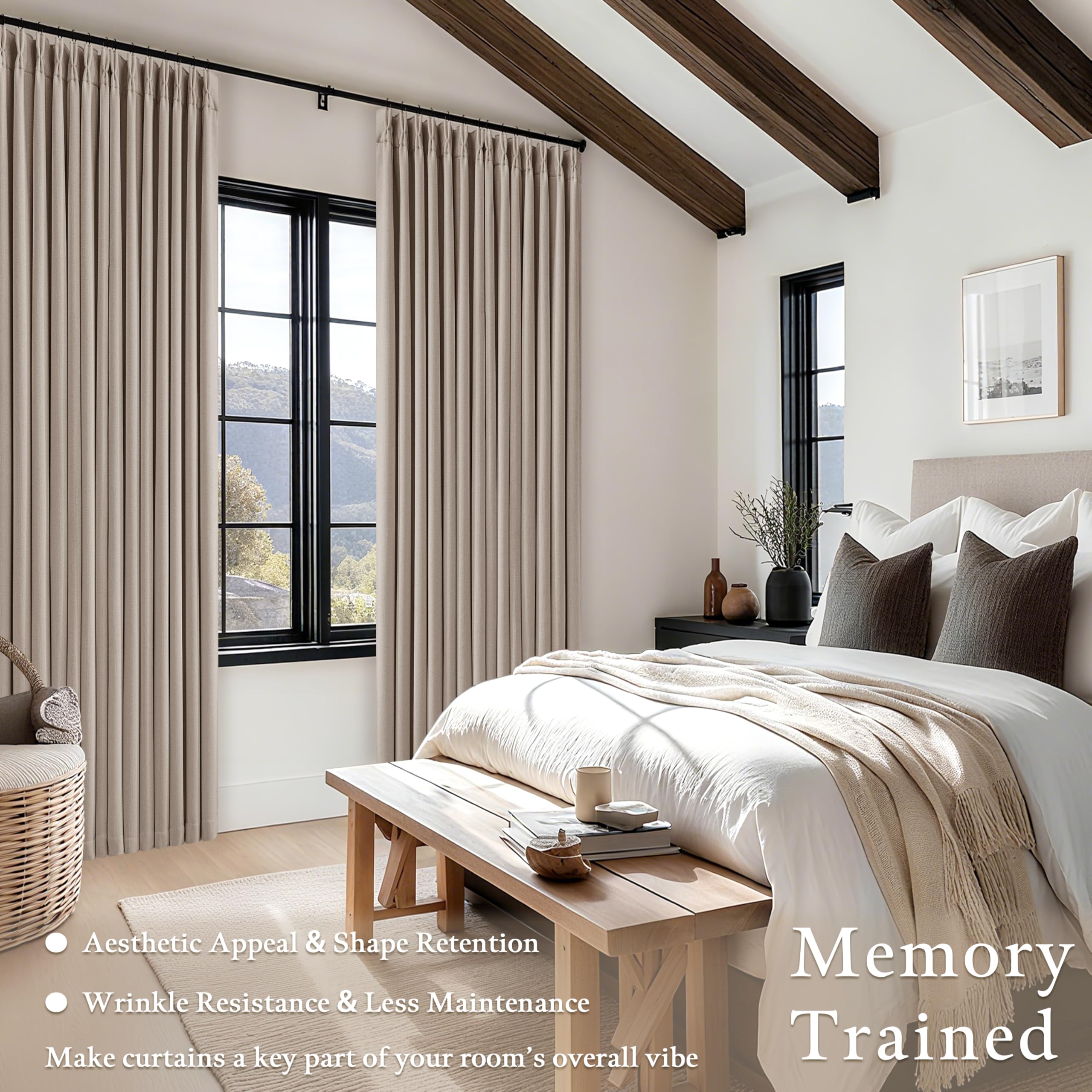 TWODRAPES pinch pleat memory shape curtains keep a neat, elegant drape