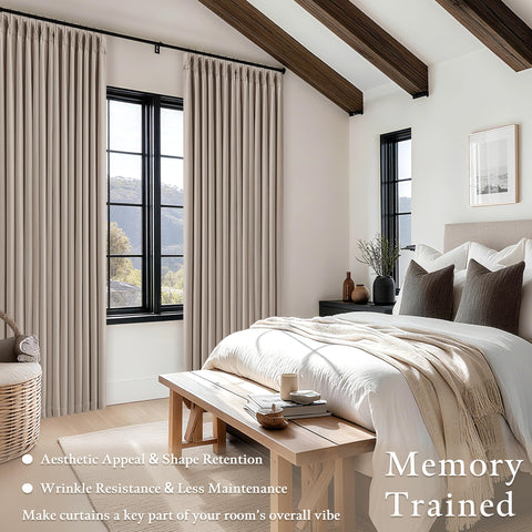 TWODRAPES pinch pleat memory shape curtains keep a neat, elegant drape