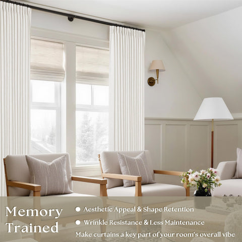 TWODRAPES privacy-diffusing linen curtains provide soft daylight while protecting privacy.