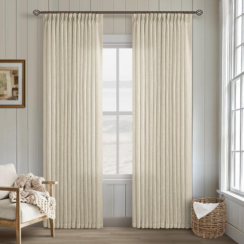 TWODRAPES ready-made curtains include hooks and rings for quick setup.