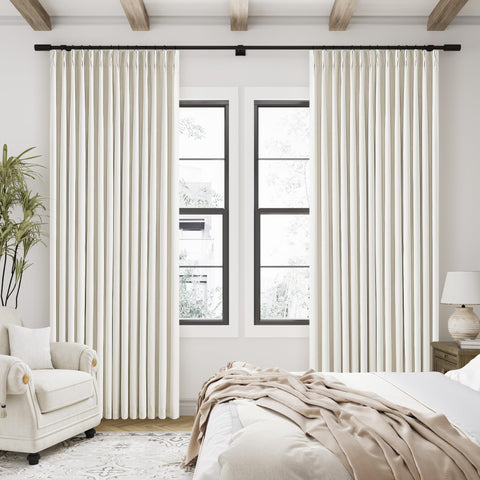 TWODRAPES ready-made package includes two panels and hardware for quick setup