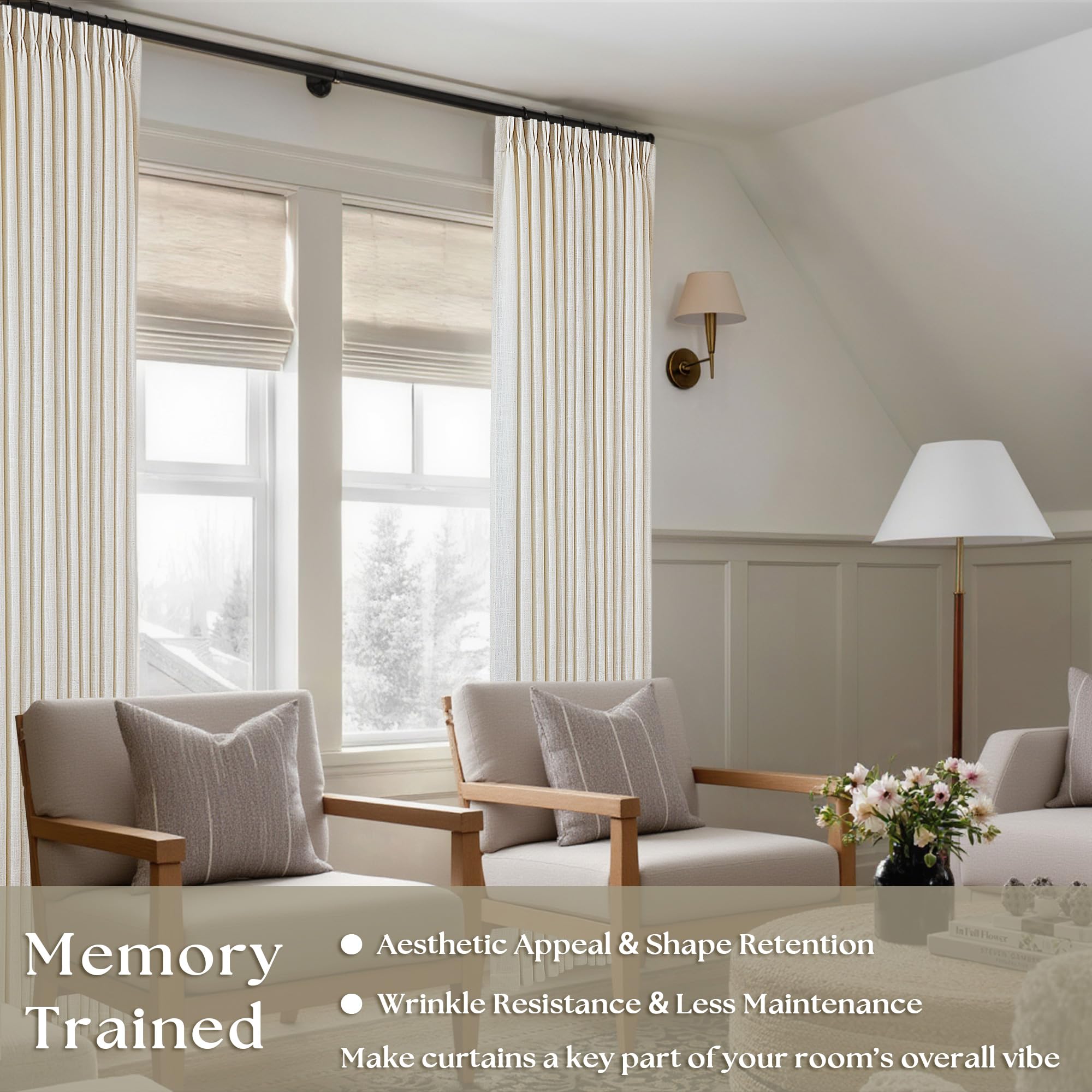 TWODRAPES textured cream linen close-up highlighting soft texture