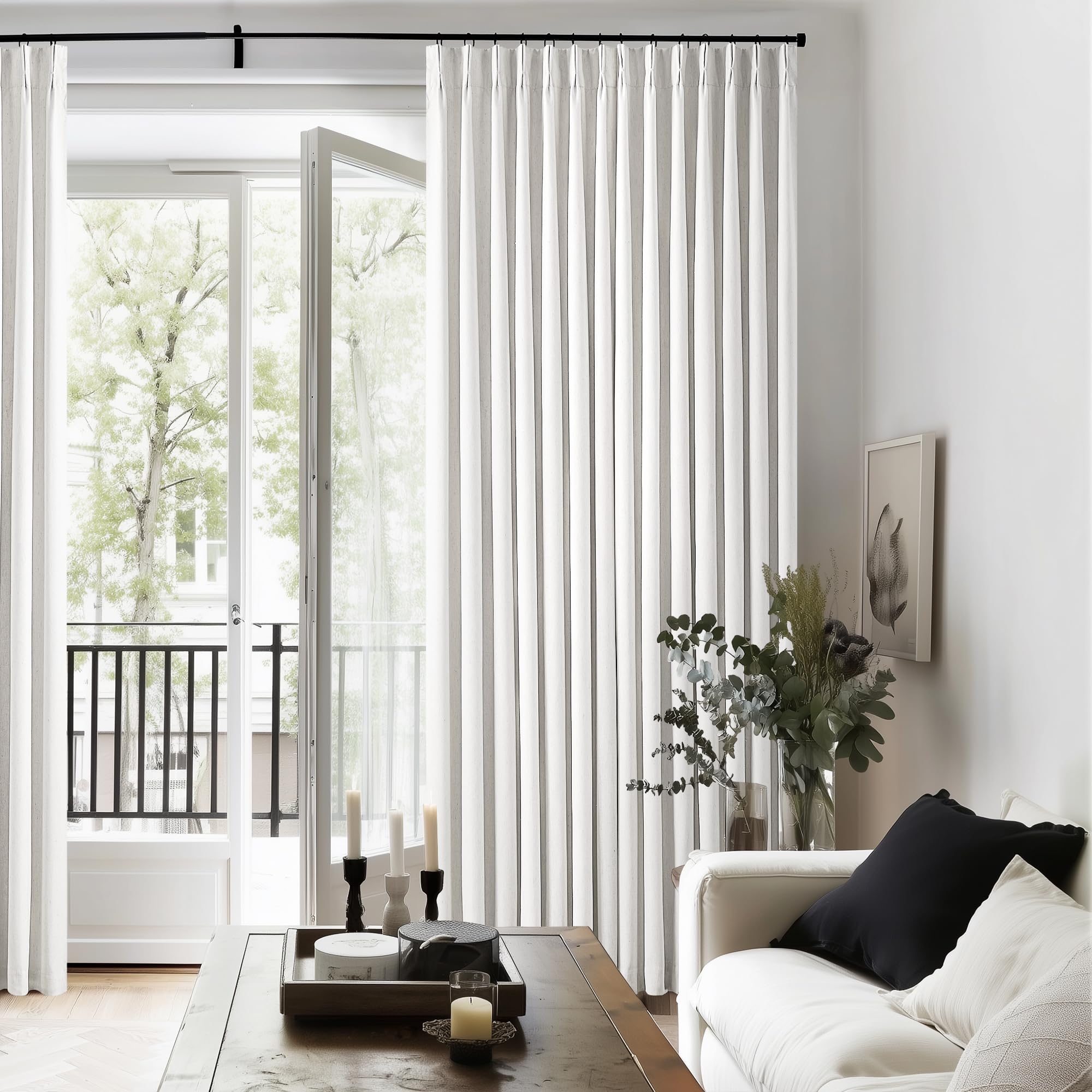 TWODRAPES linen texture in neutral tone adds natural charm to any room.