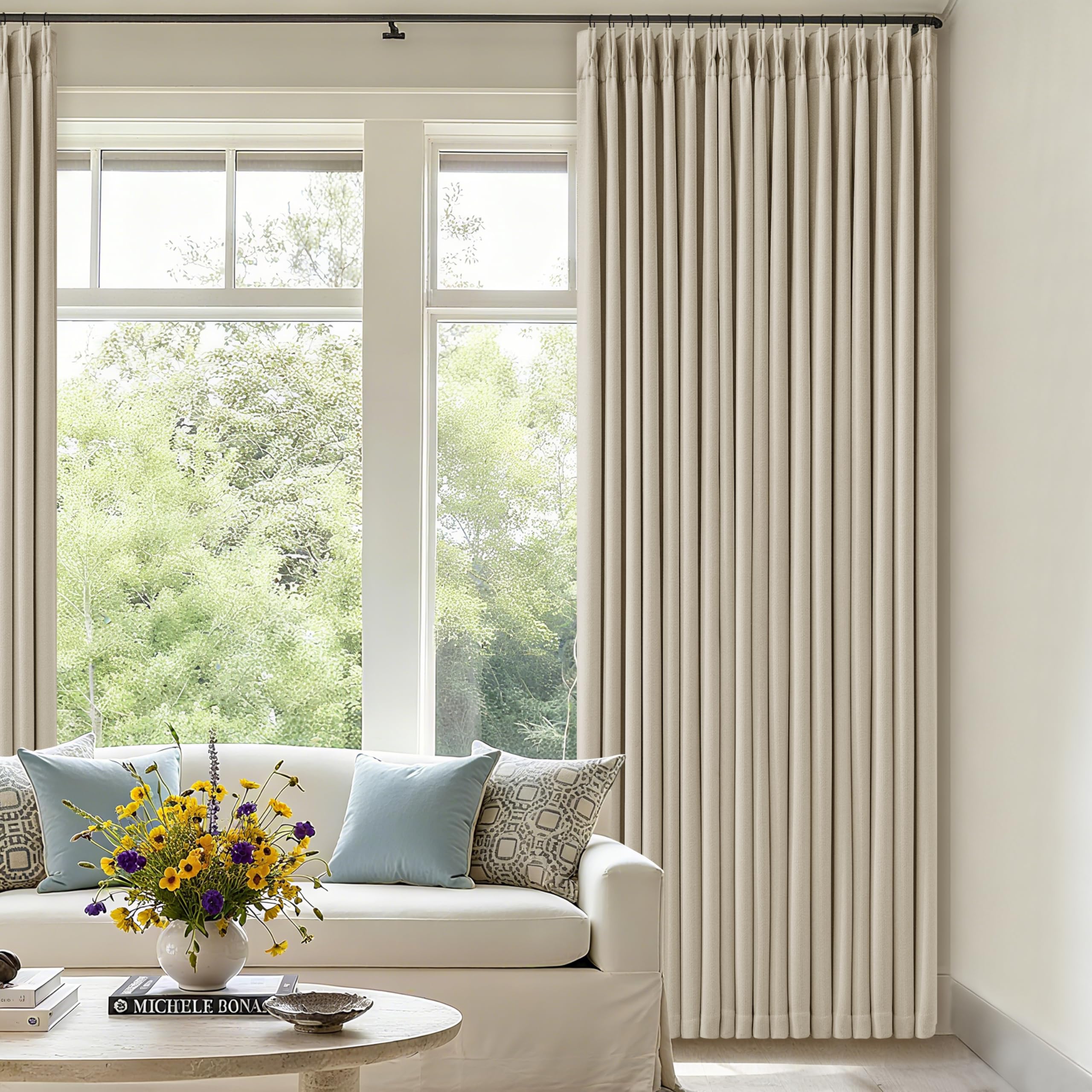 TWODRAPES thermal insulation in a warm living room scene