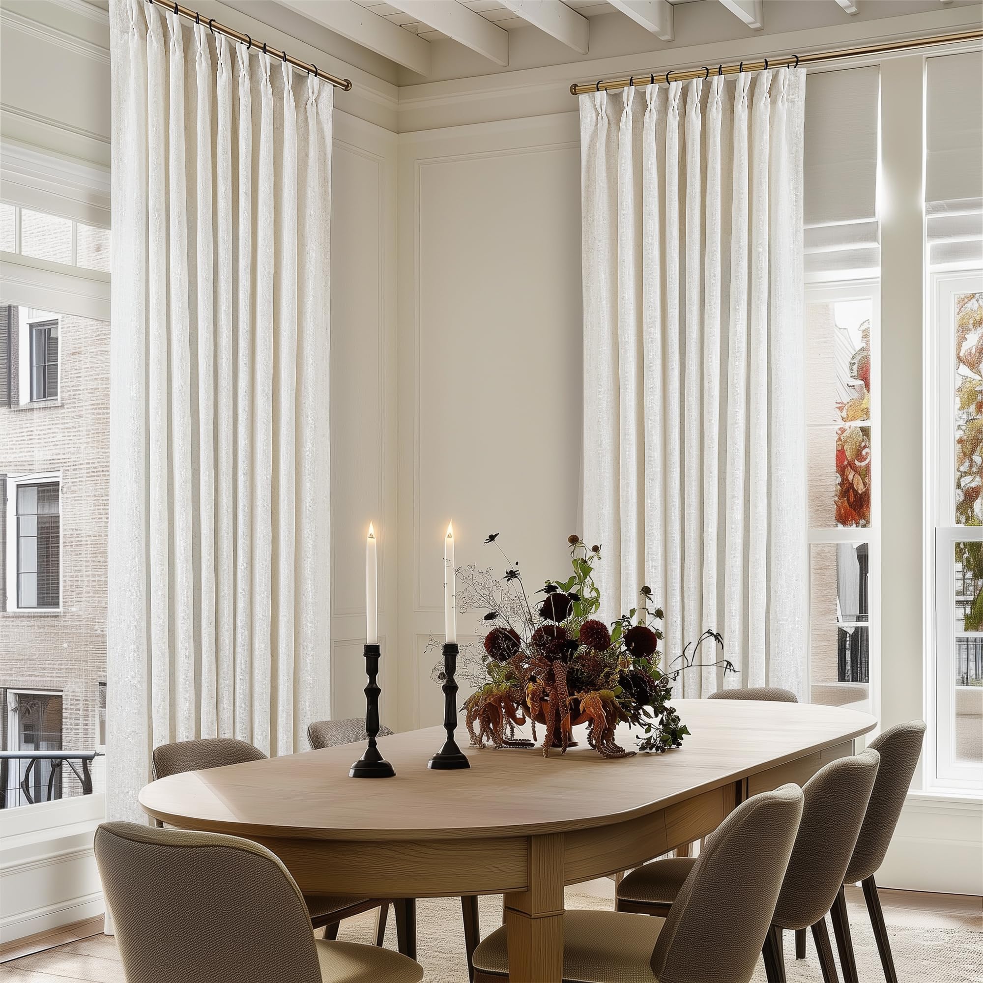 TWODRAPES adjustable hooks fit track systems for flexible setups.