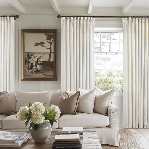 TWODRAPES track system compatibility with adjustable hooks offers mounting flexibility.