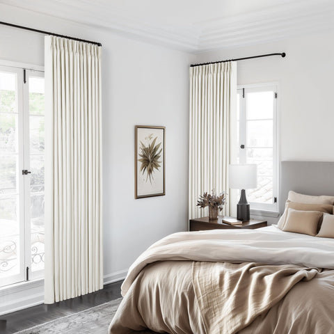 TWODRAPES two-panel set includes hooks and rings for easy installation.