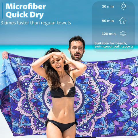 TwoYek fast-dry microfiber towel dries quickly after swim or gym sessions.