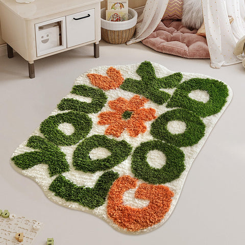 TWWDE AUG Green flower-design mat enhances space while absorbing moisture.