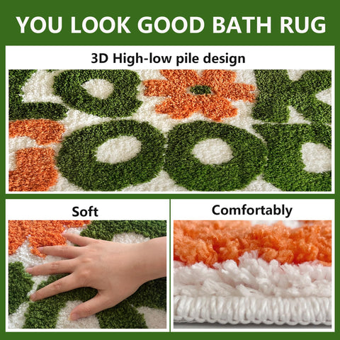 TWWDE AUG Plush bath rug adds versatile decor for bathroom and bedroom.