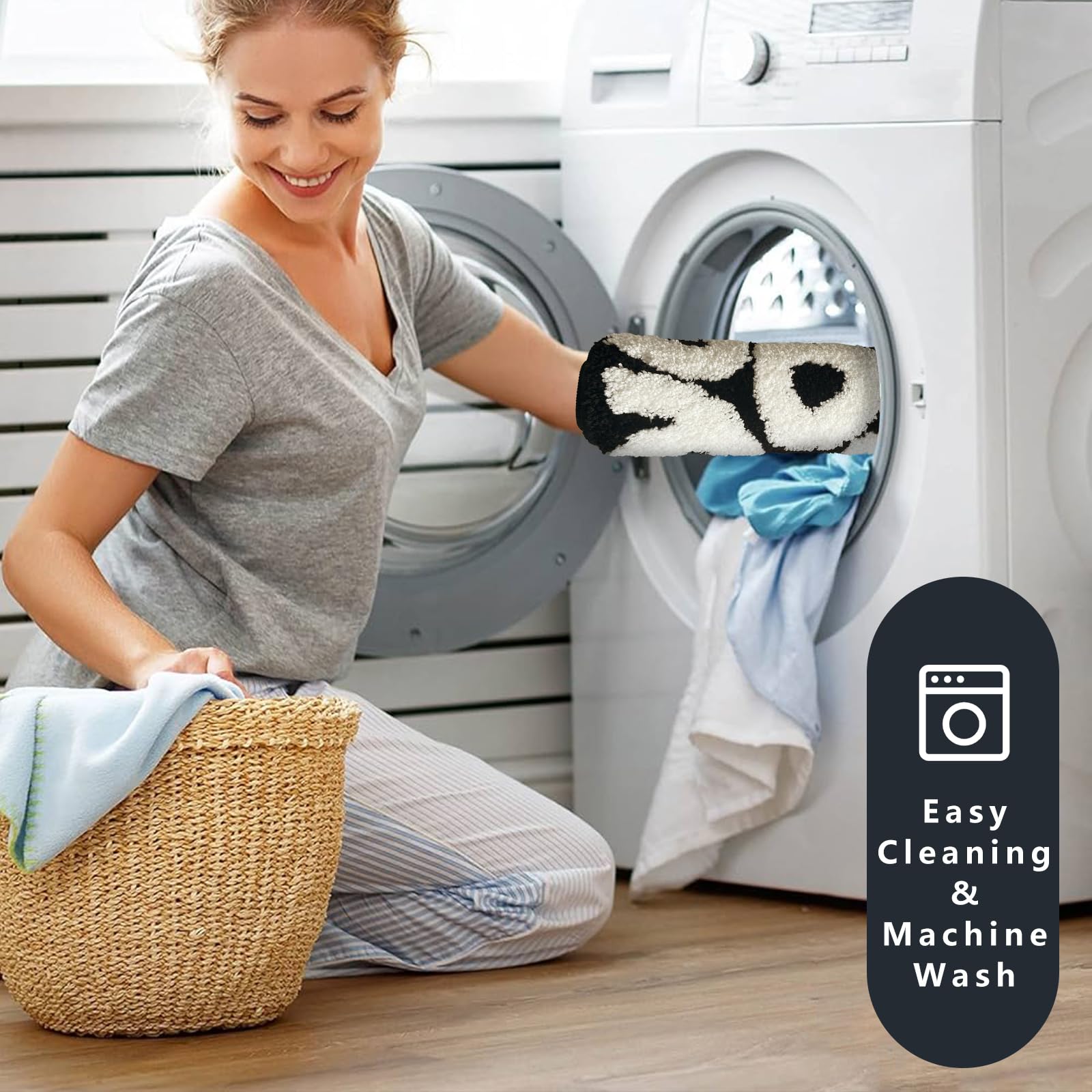 TWWDE AUG You Look Good bath rug machine-washable for easy cleanup and consistent freshness.