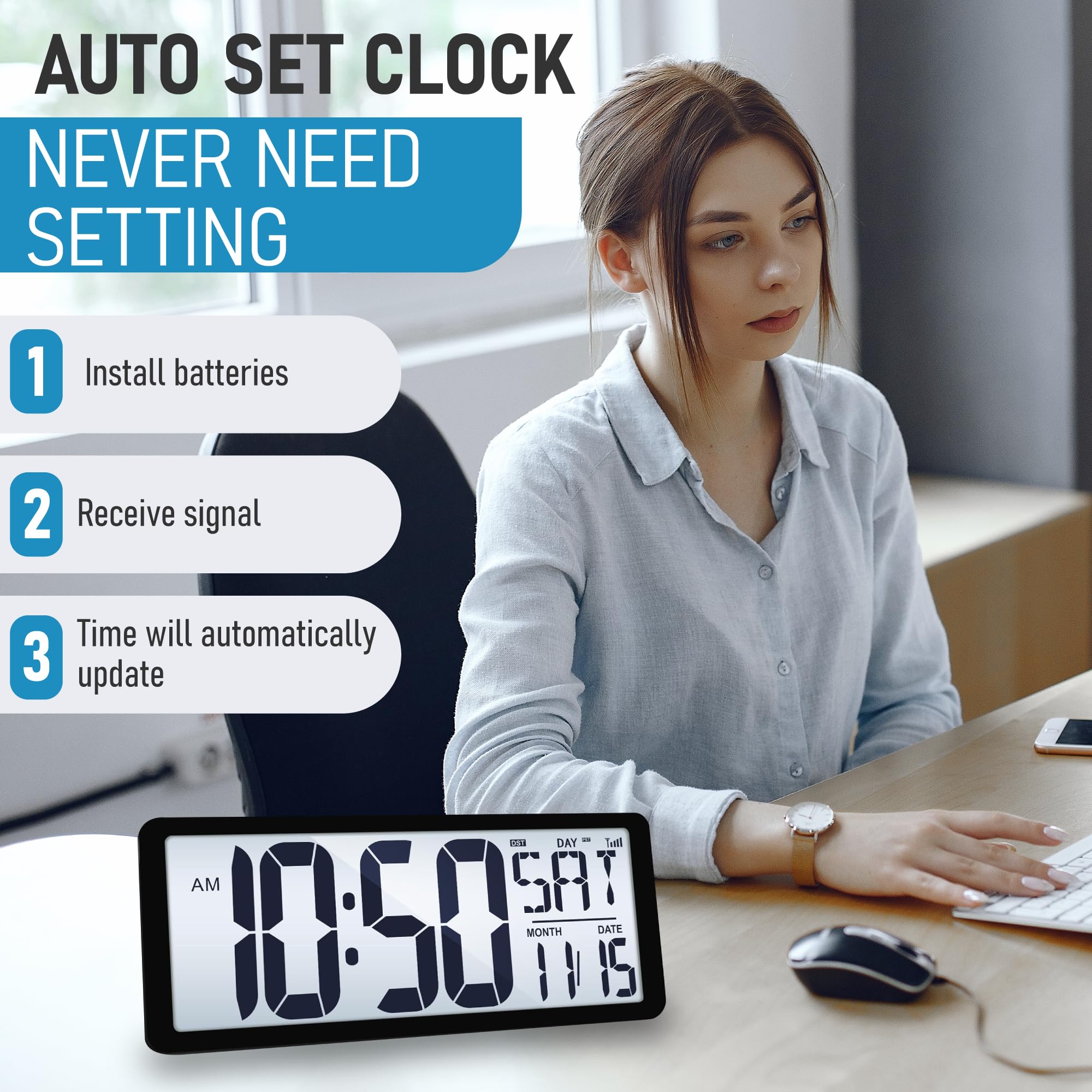 TXL Atomic Clock date display complements daily planning