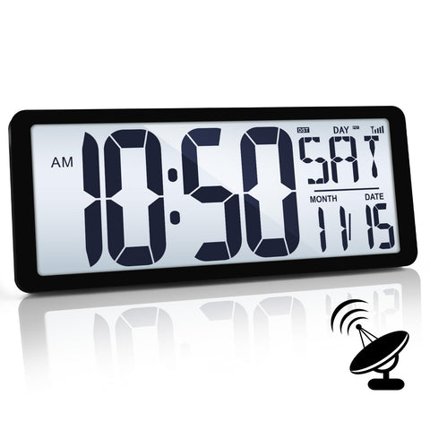 TXL Atomic Clock front view with backlight for easy time reading