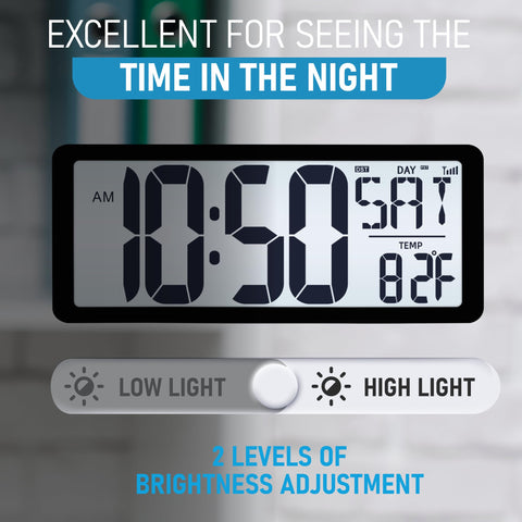 TXL Atomic Clock temperature display helps monitor room conditions