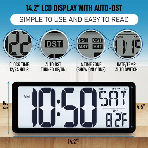 TXL Atomic Clock wall-mount keyholes enable easy installation