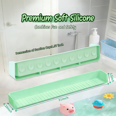 Close-up of 11 suction cups securing the guard to smooth tub surfaces.