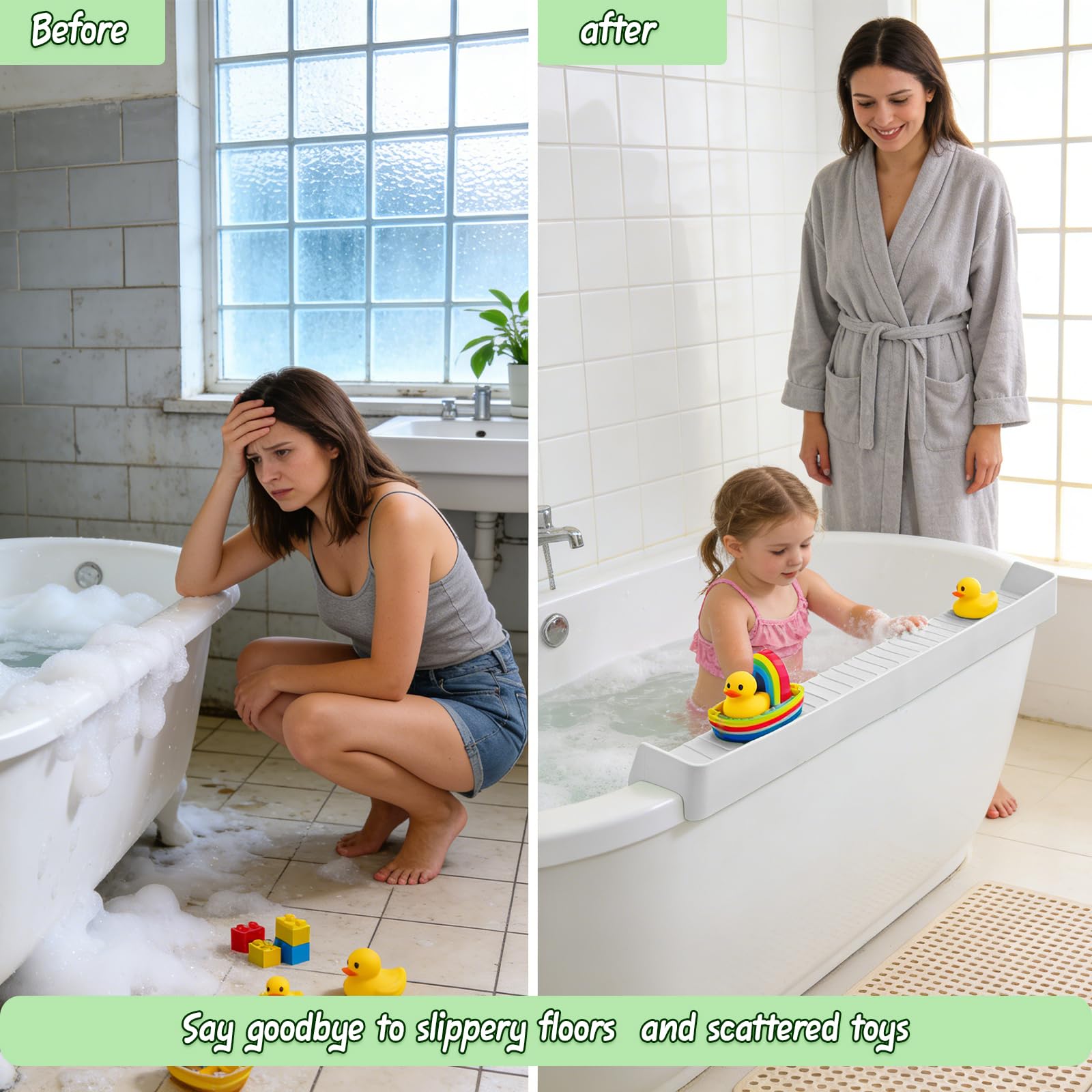 TYASDBA soft-silicone-material delivers gentle, durable bath use.