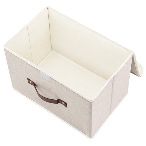 TYEERS storage bin with handle ready to slide on shelves.
