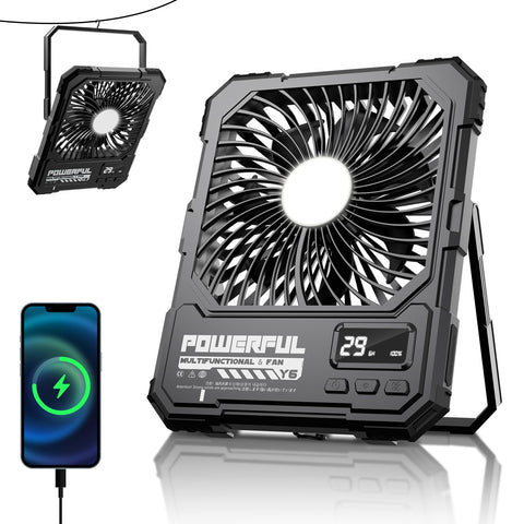 TYJONX portable travel fan with 20000mAh battery delivering all-day cooling for trips