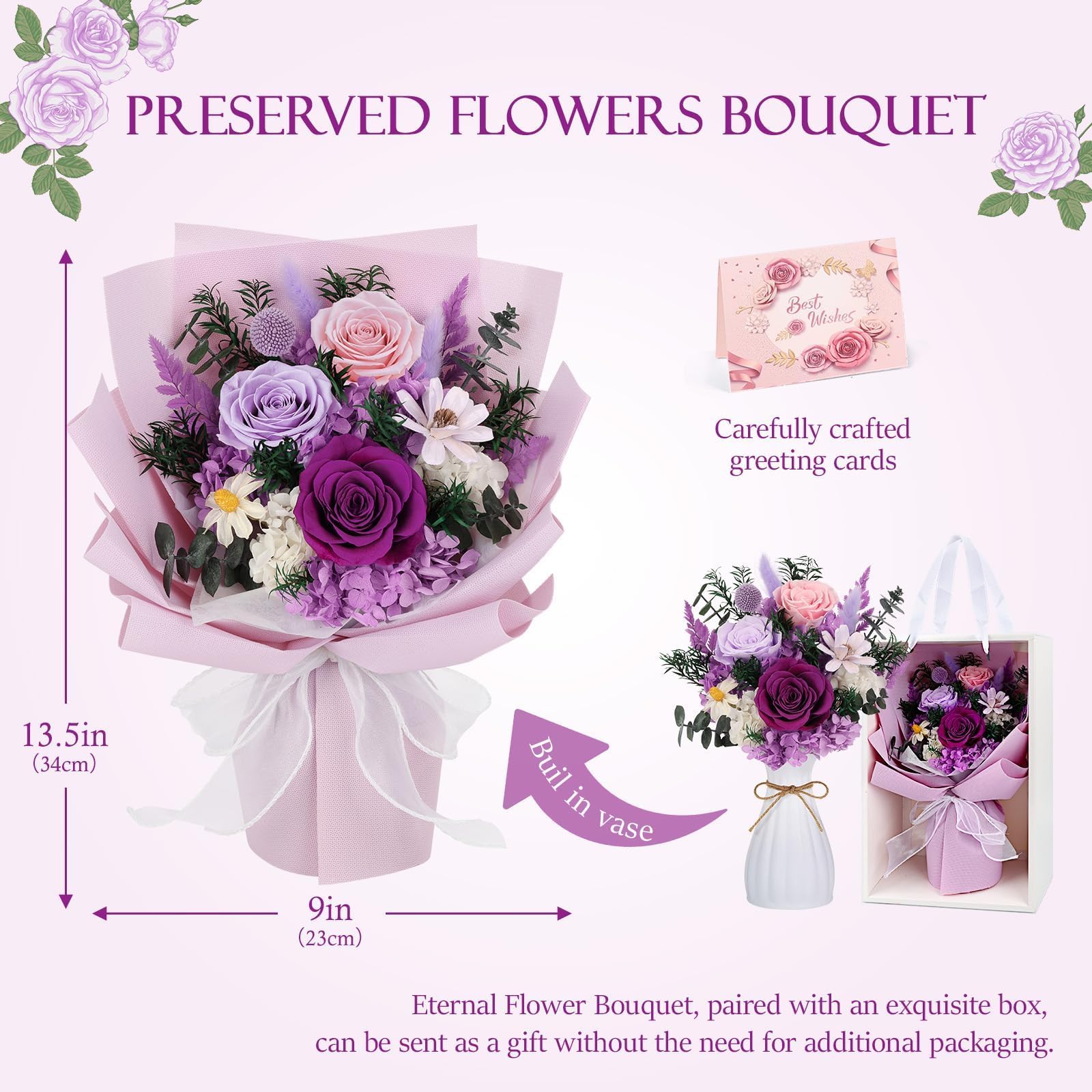 TYL&TYS premium preserved bouquet ready to present to mom or wife