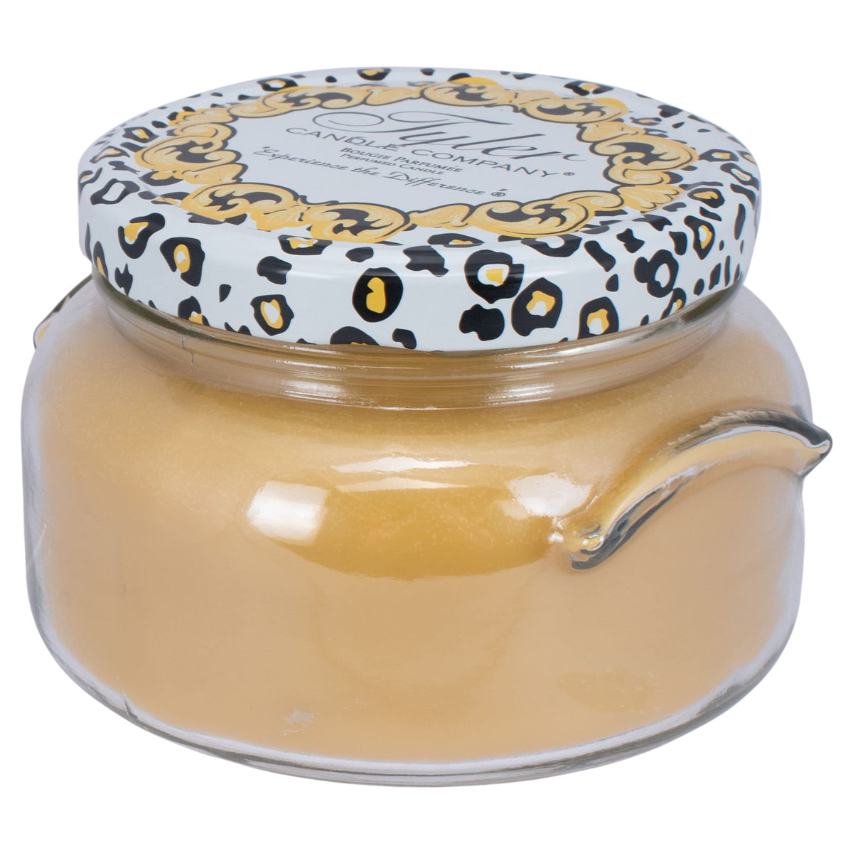Tyler Fleur de Lis 22 oz jar candle with classic label for elegant home ambiance.