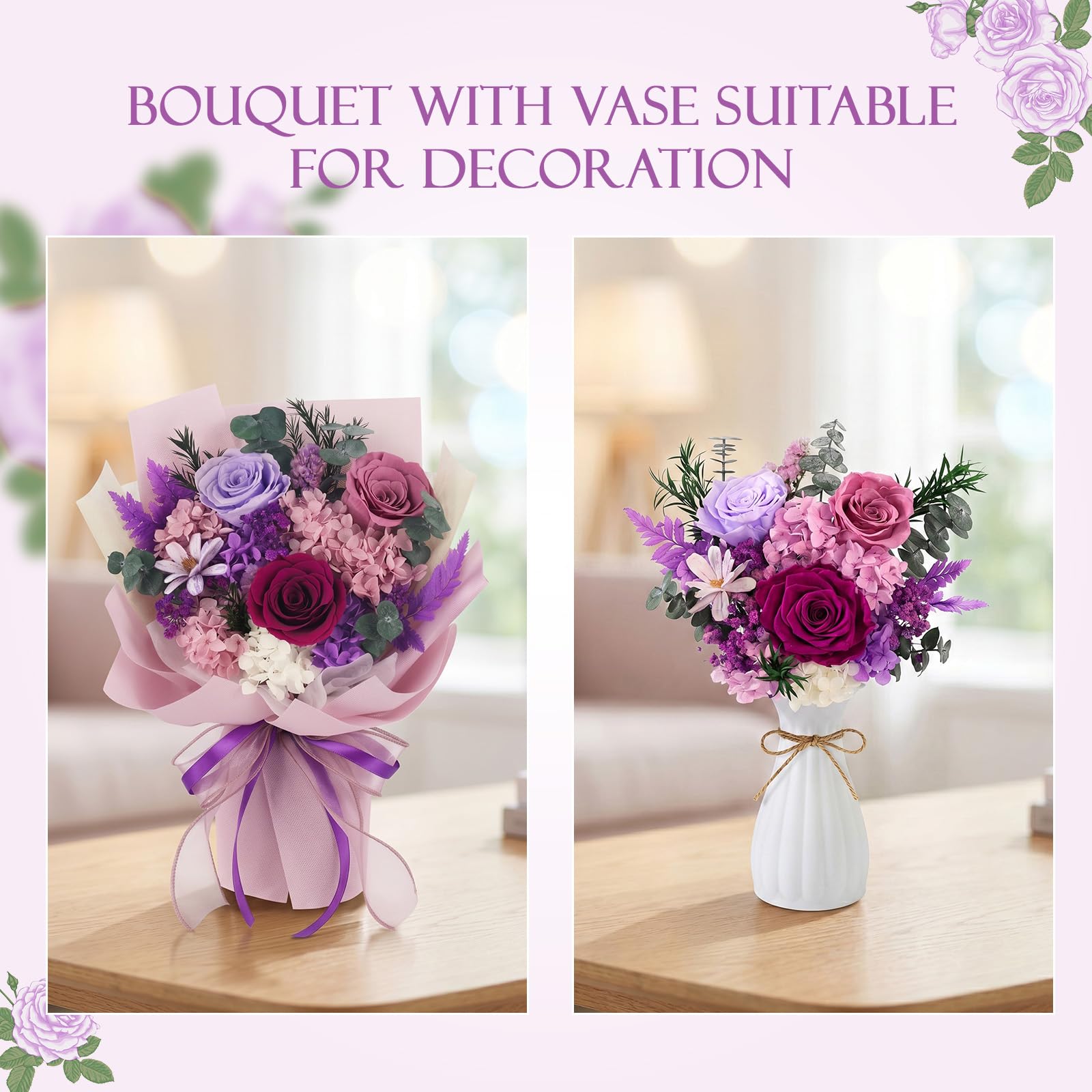 TYL&TYS rose bouquet as a thoughtful gift for mom, wife, or grandma.