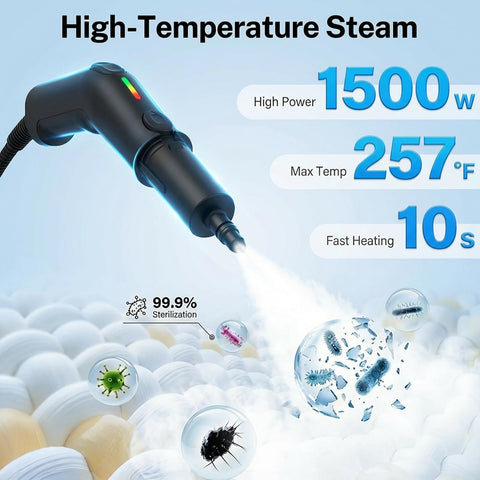 TYMAZ hand-held unit with 6.5 ft hose reaches tight corners