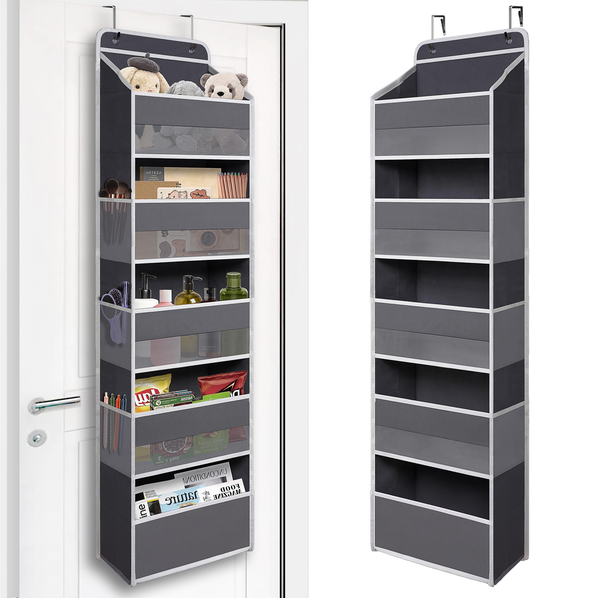 TYMENSH Over Door Organizer front view with five large pockets for easy item access.