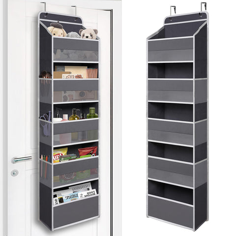 TYMENSH Over Door Organizer front view with five large pockets for easy item access.