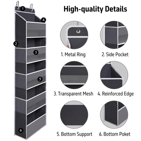 TYMENSH organizer mounted on a door demonstrating tool-free installation.