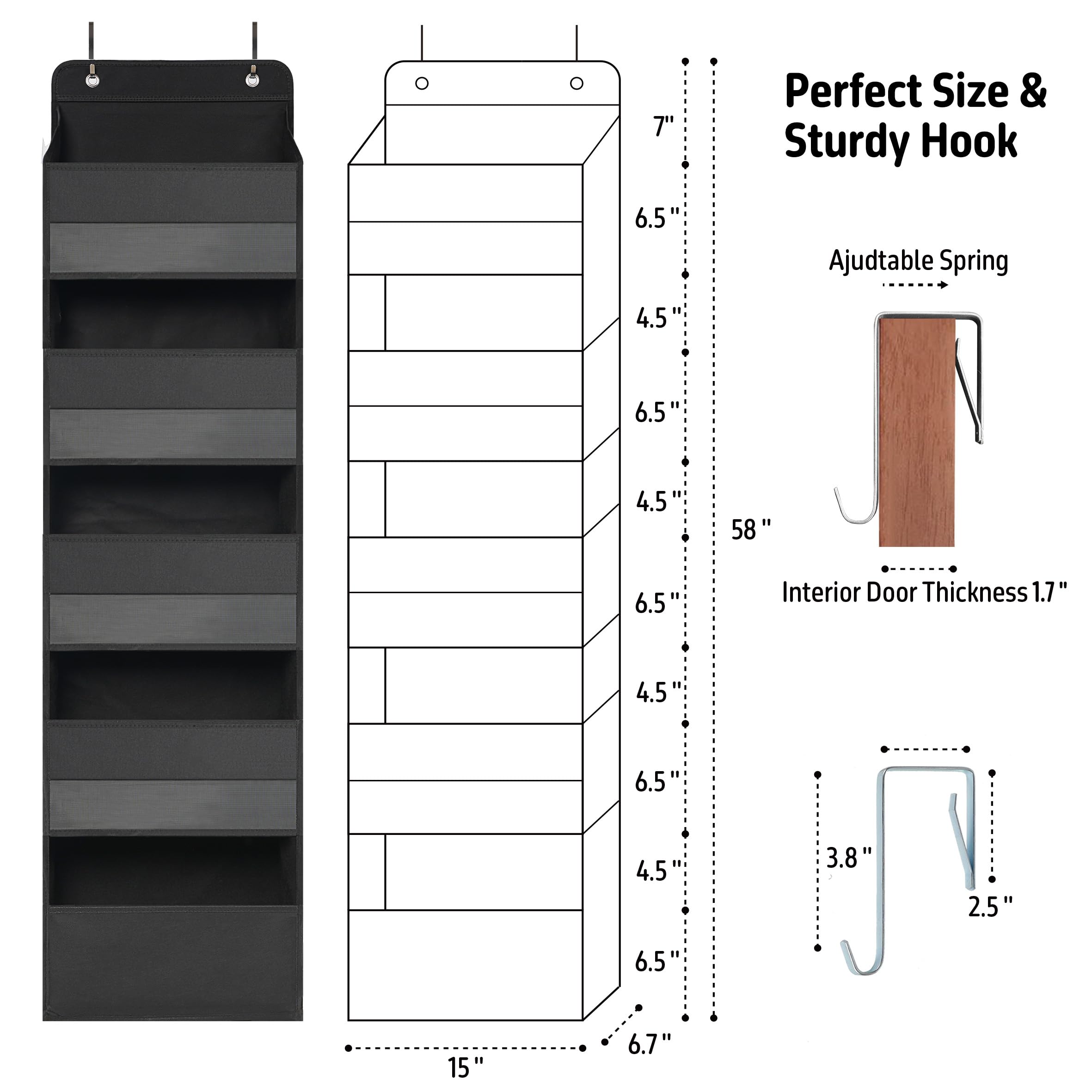 TYMENSH organizer with reinforced stitching stays upright under load