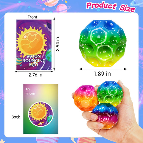 Tymokcall moon bouncy ball with greeting cards enhances gift-giving and party moments