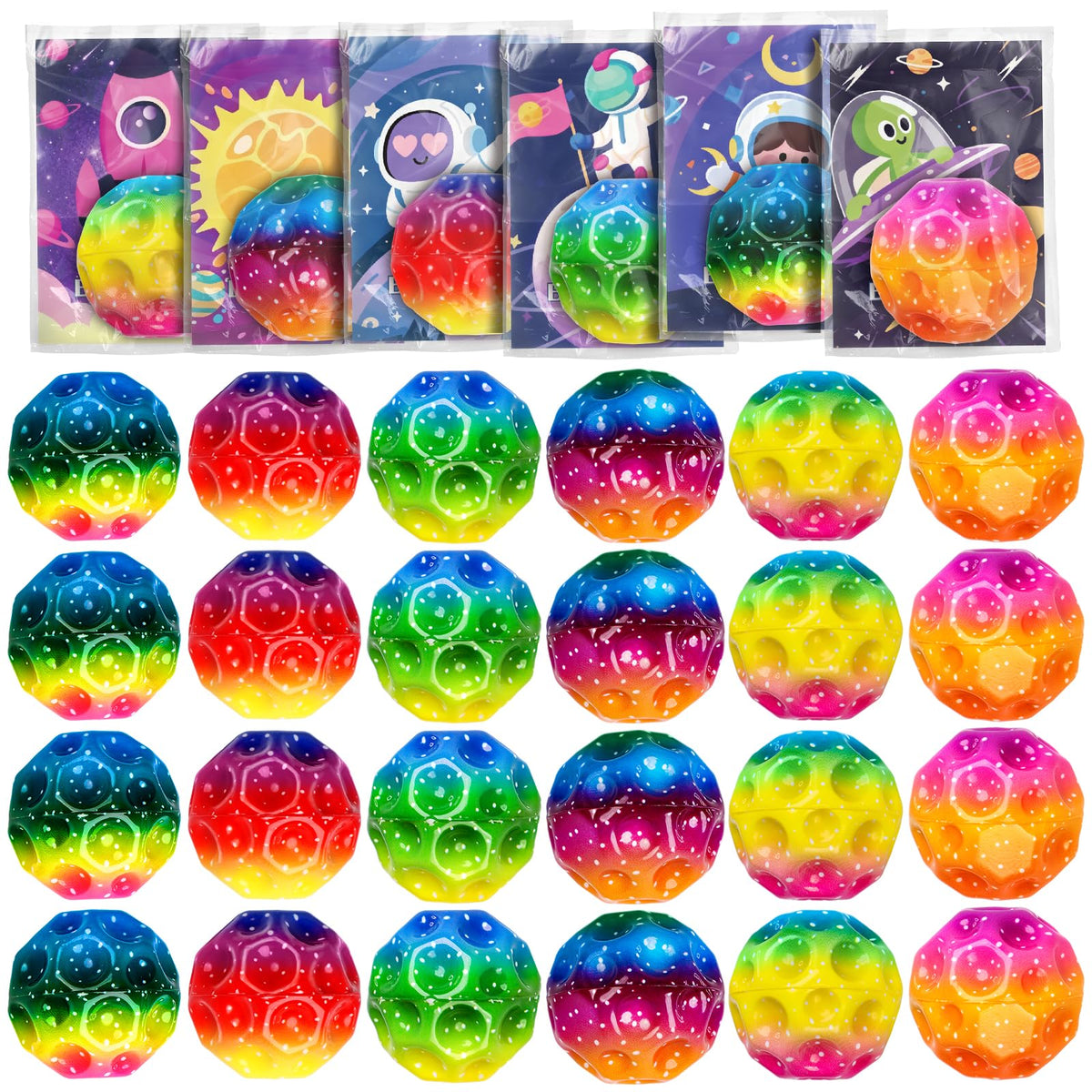 Tymokcall moon bouncy ball set in six colors for group play and sensory exploration