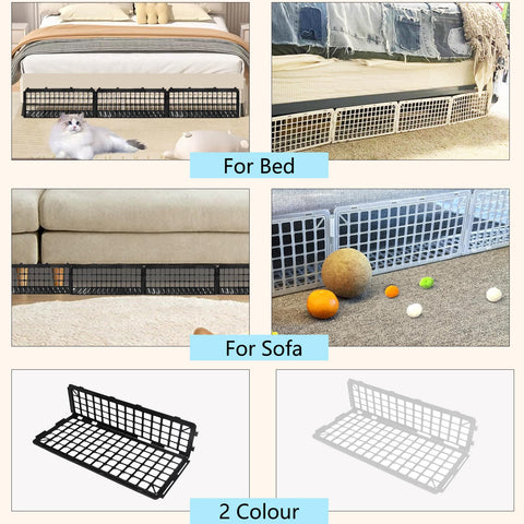 Typlhom under couch blocker assembly step shows tool-free setup and quick length adjustment.