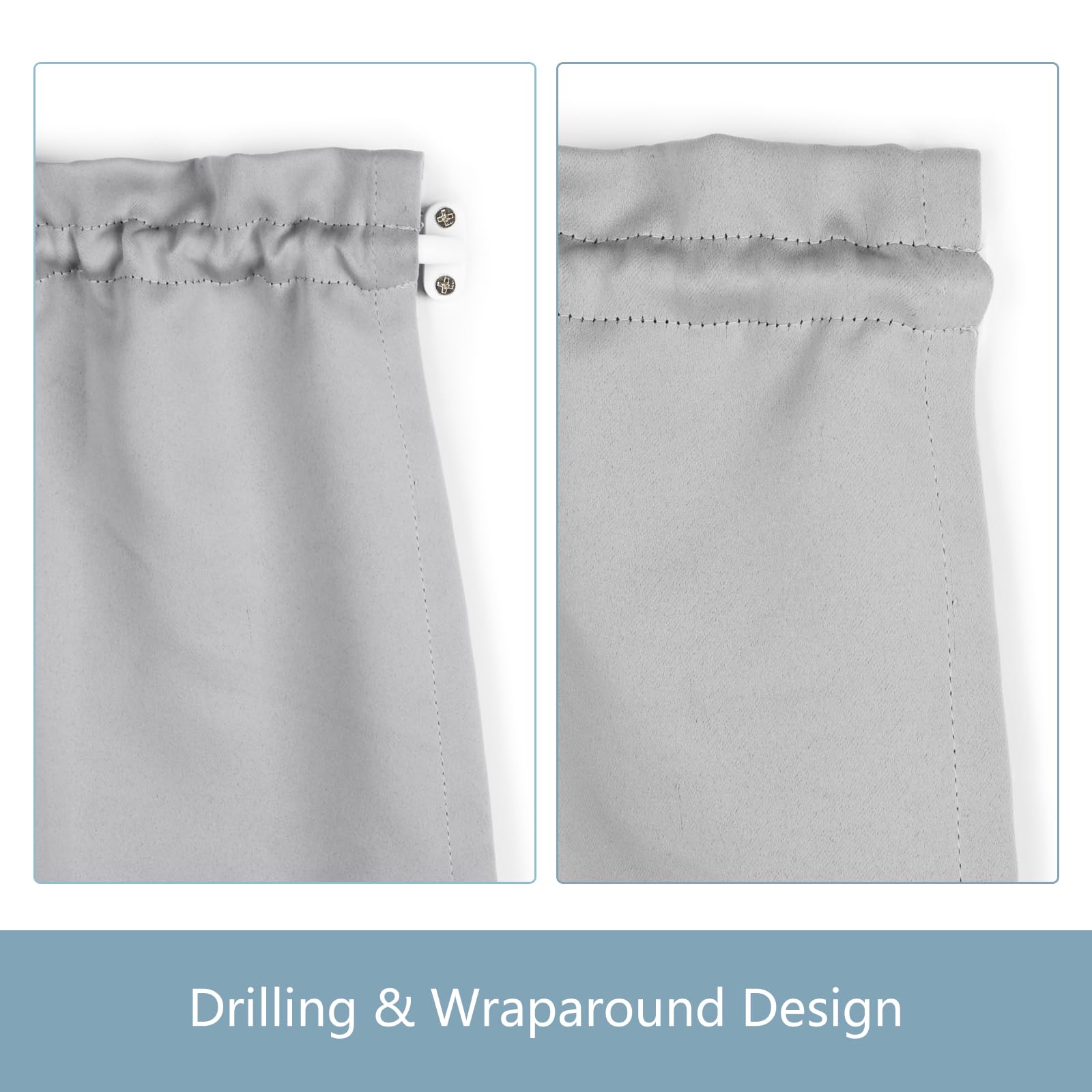 TYRON curved-end curtain rod design helps wrap fabric neatly