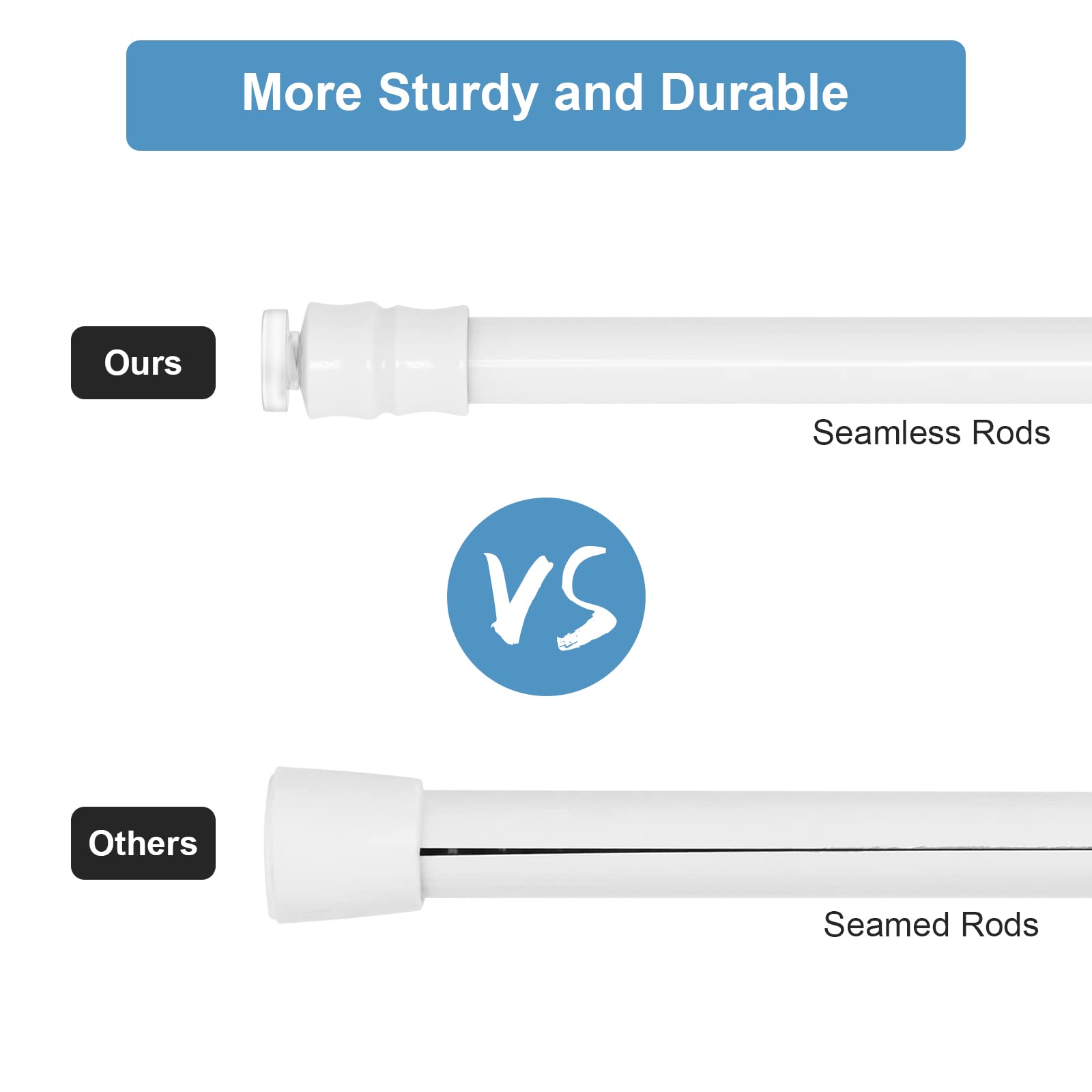 TYRON slim-curtain rod ideal for sheer panels and minimal gaps.