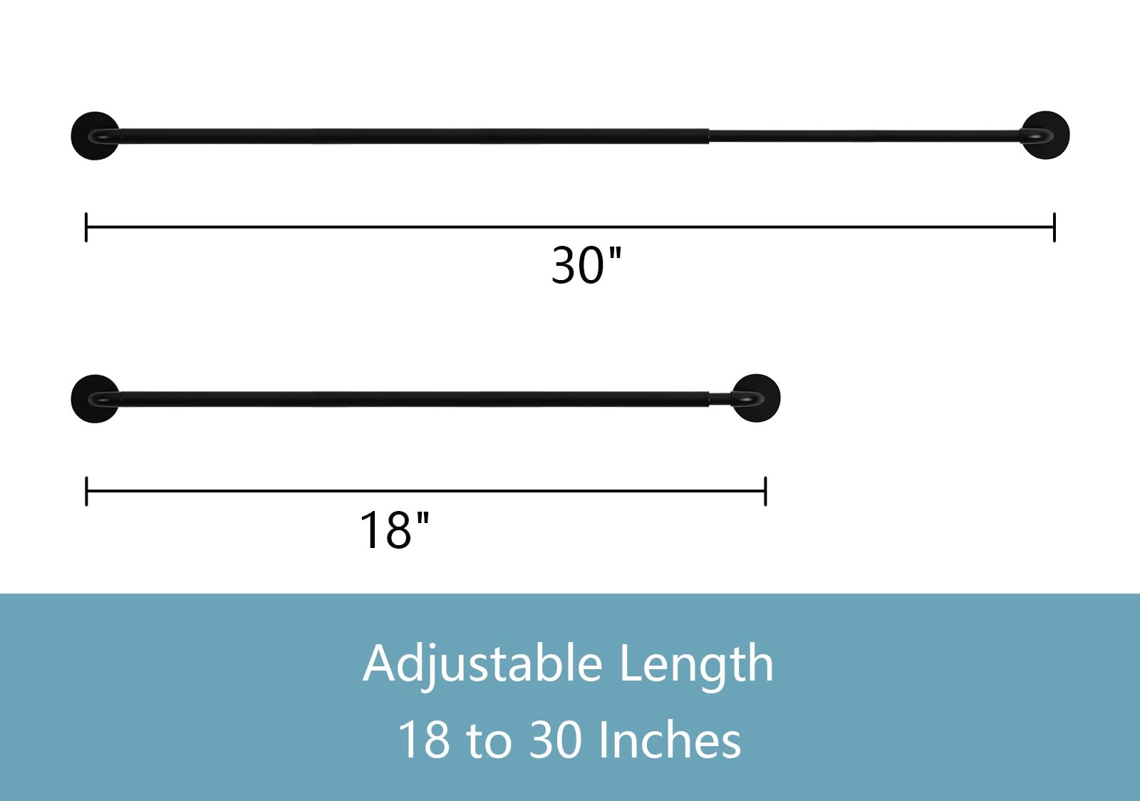 TYRON TYRON 2-pack magnetic rod in black enabling quick steel-surface setup