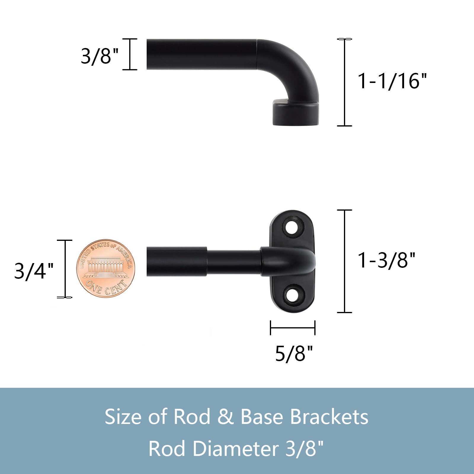 TYRON TYRON all-metal rod and aluminum bracket for durable support.