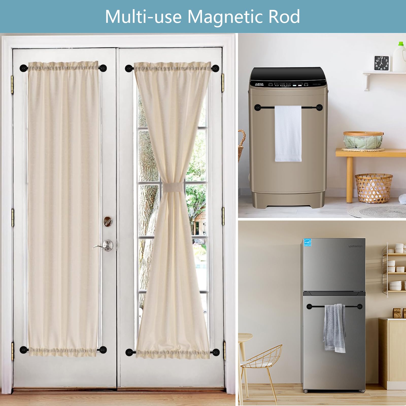 TYRON TYRON black cafe rod over doorway for versatile use in kitchen or entry