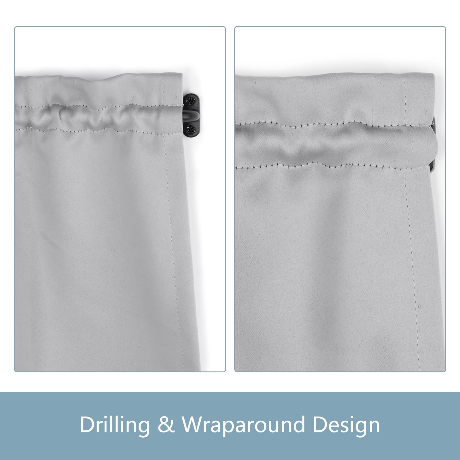 TYRON TYRON curved end design wraps curtains smoothly along the rod.