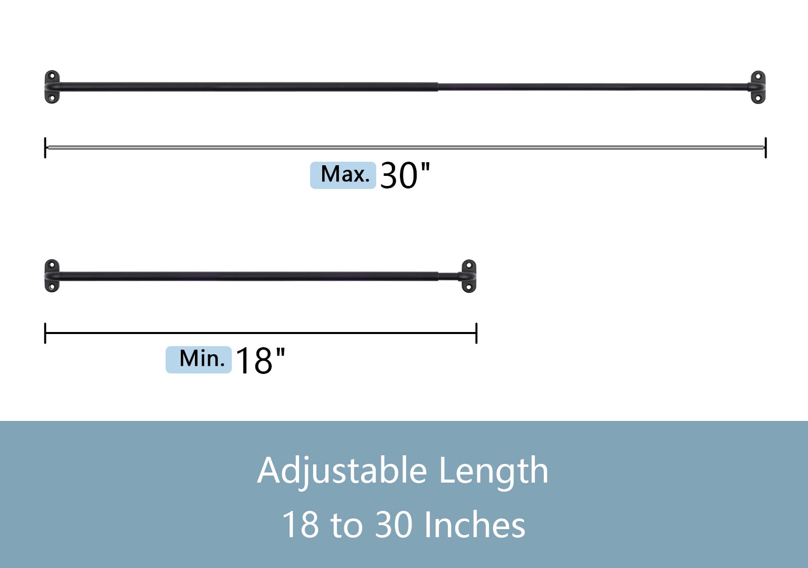 TYRON TYRON four-pack curtain rod set with hardware for wood or drywall.
