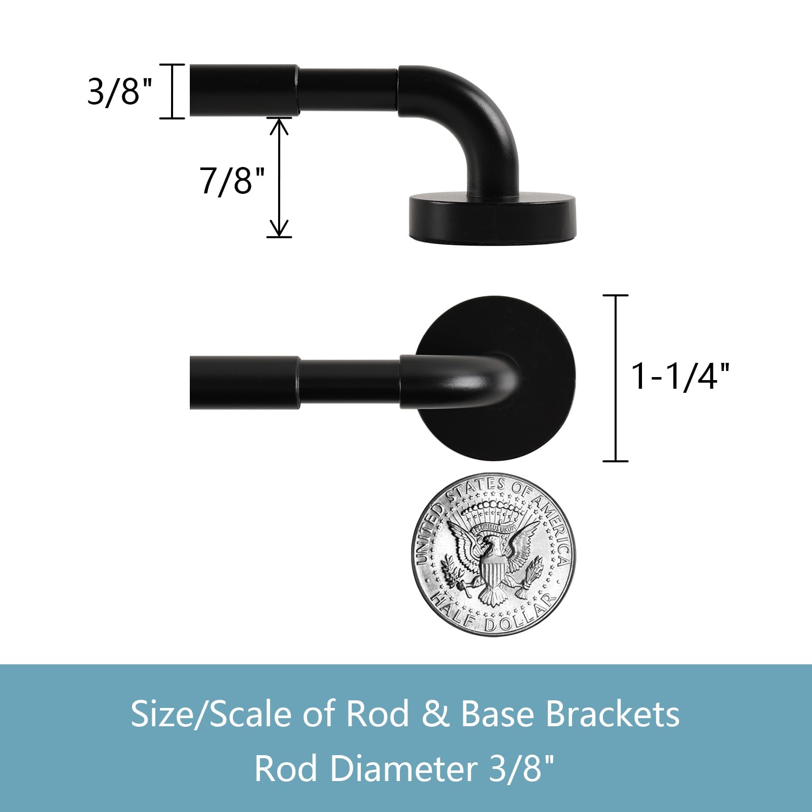 TYRON TYRON durable steel rod with aluminum bracket and smooth oil finish close-up