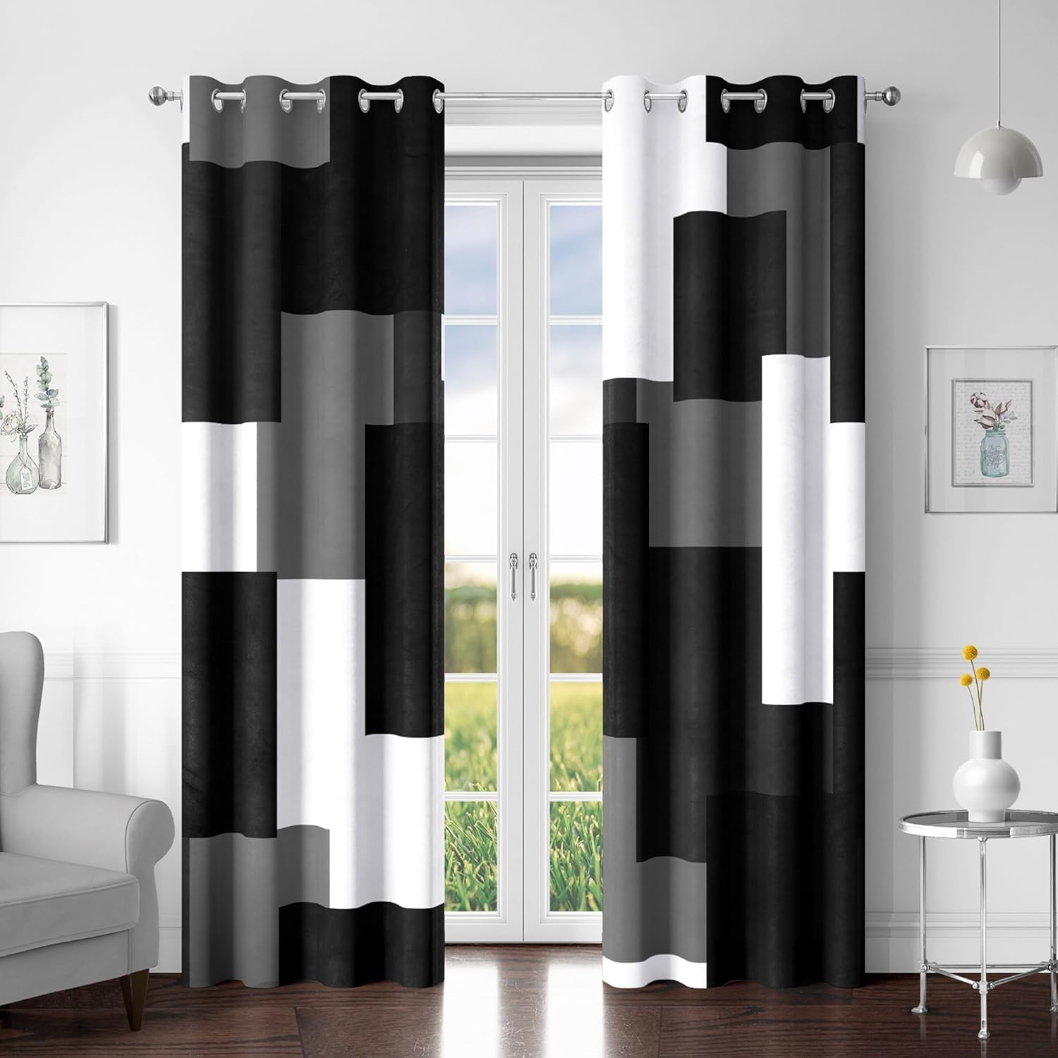 Tyrot blackout curtains, two-panel set, 52W x 84L, for full room darkening and privacy.