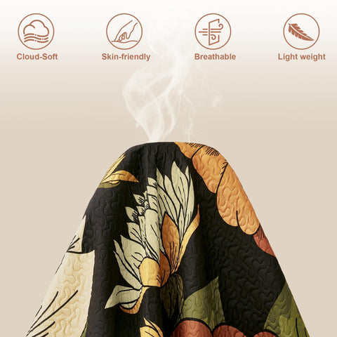 Tyrot all-season design adapts as quilt, bedspread, or throw.