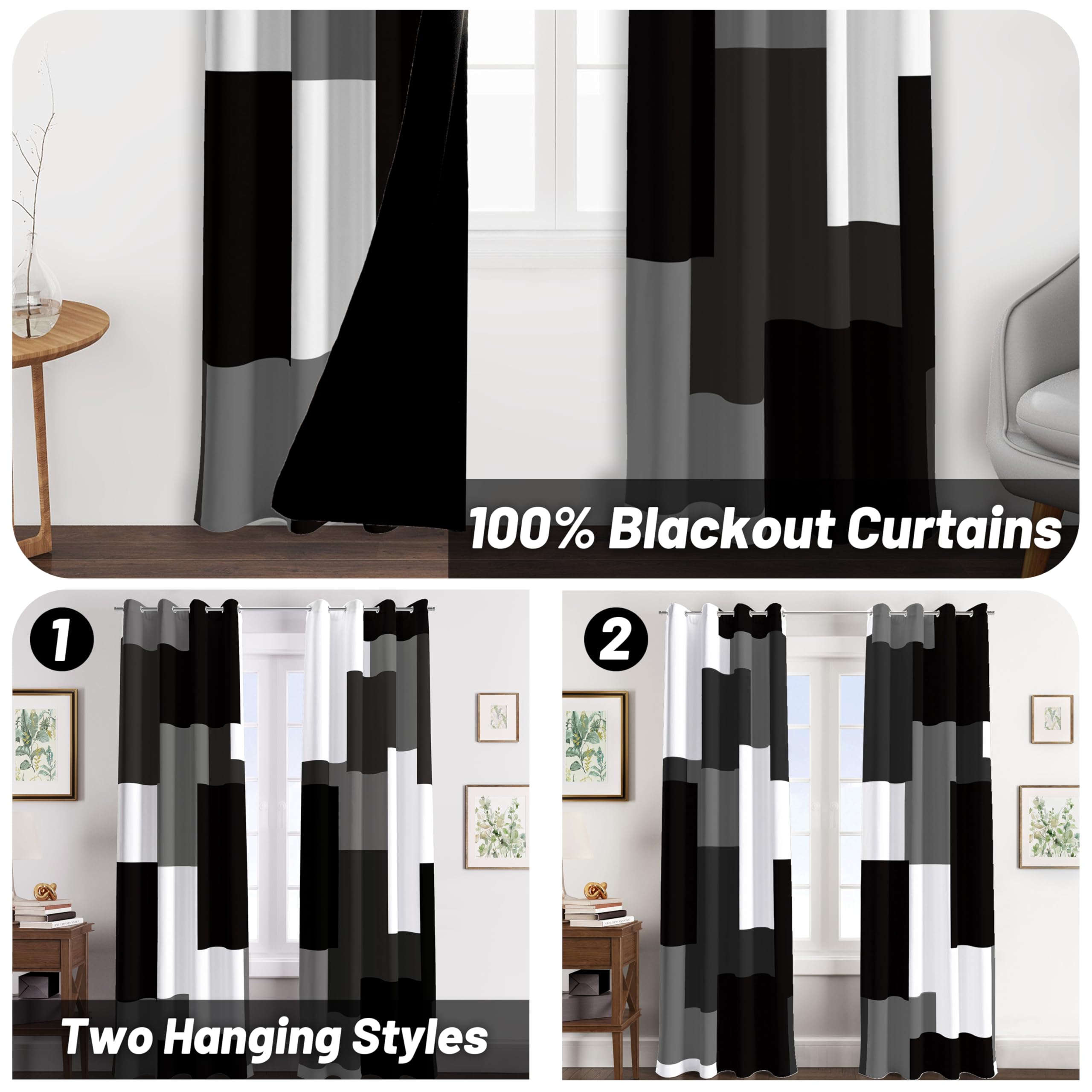 Tyrot geometric pattern curtains enhance the living room aesthetic with clean lines