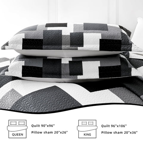 Tyrot king-size quilt demonstrates cozy bed decor and easy styling.