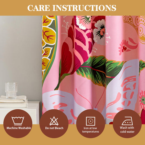 Tyrot pink boho curtains ideal for girls' bedrooms and nurseries.