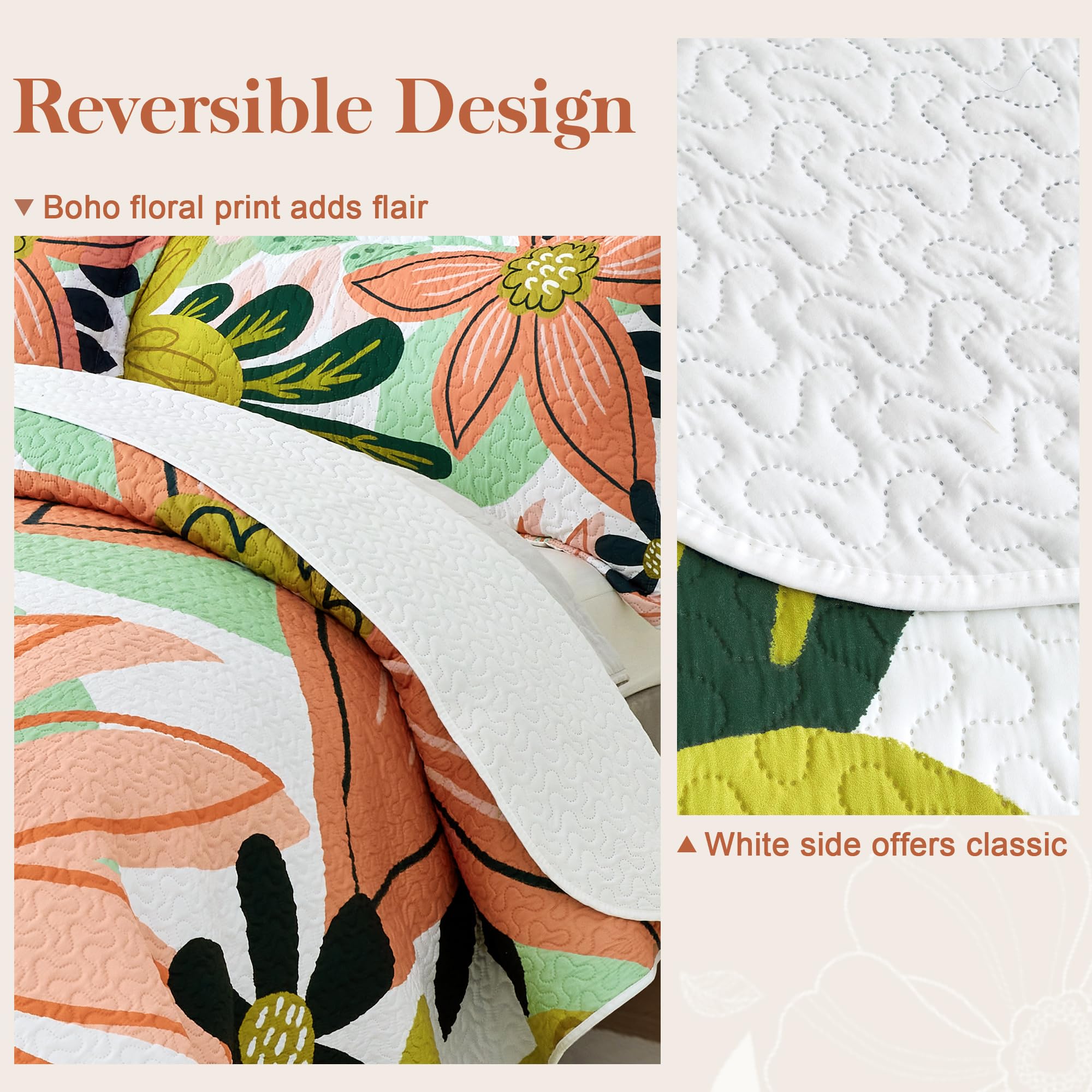 Tyrot quilt reversible white-side view emphasizes versatile styling for any room.