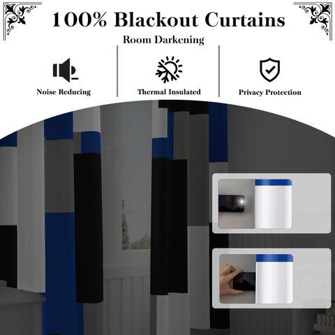 Tyrot Royal Blue blackout curtains help darken bedrooms for rest.