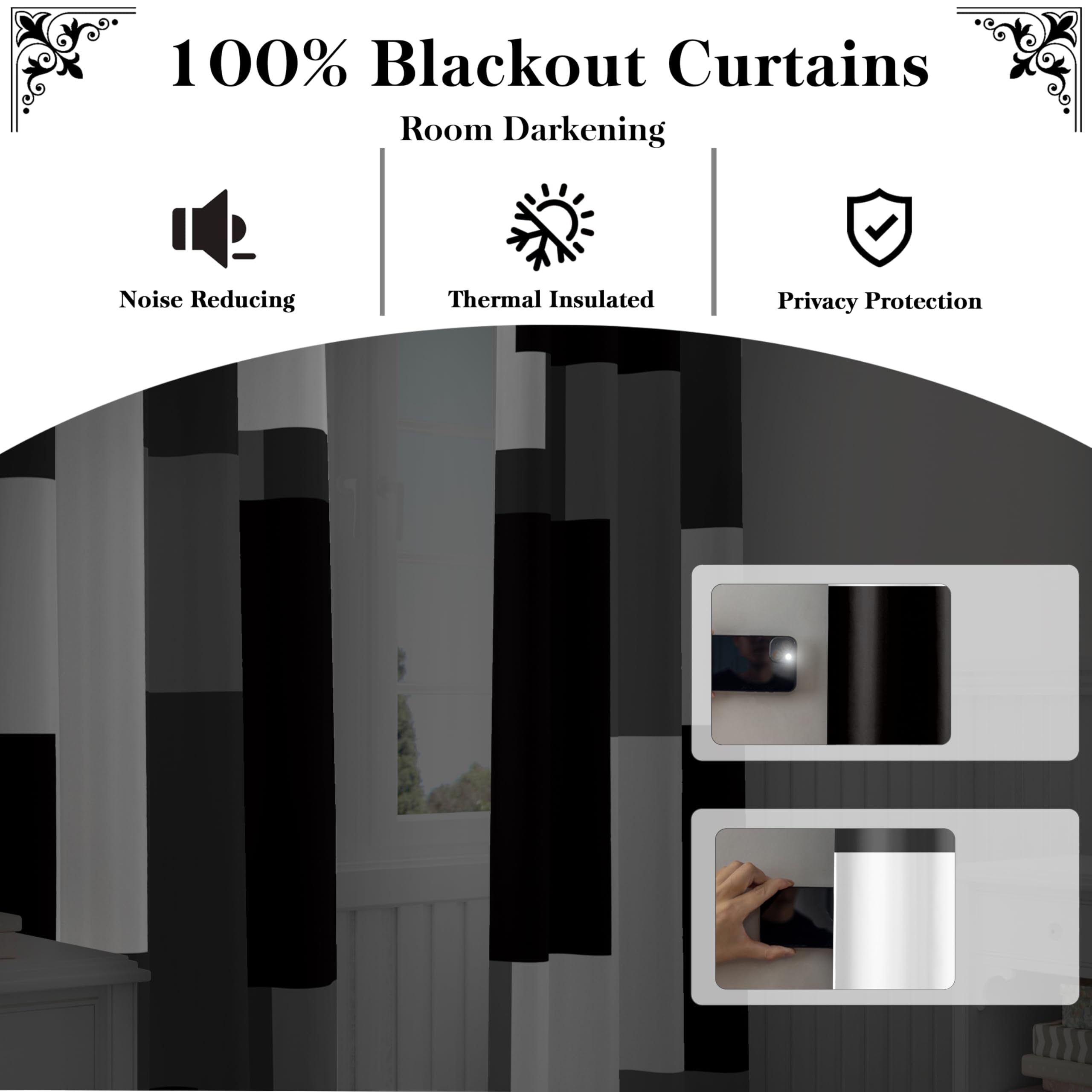 Tyrot thermal insulated curtains reduce heat transfer and dampen outside noise.